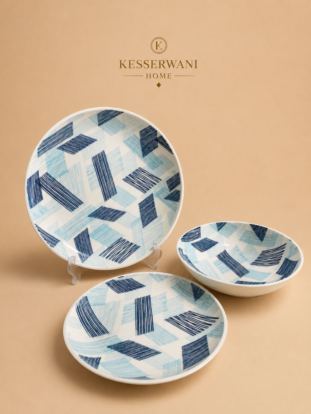 Azure Geo 18-Piece Dinner Set