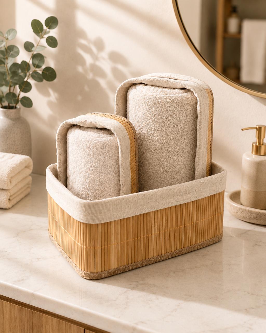 Bamboo Storage Basket Set – 3 Pieces