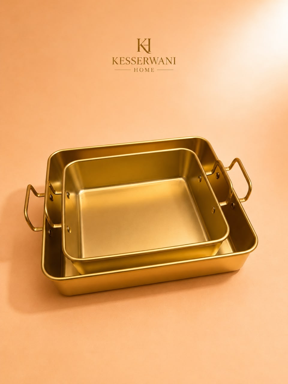 Gold Roasting Pan with Handles – 2 Sizes