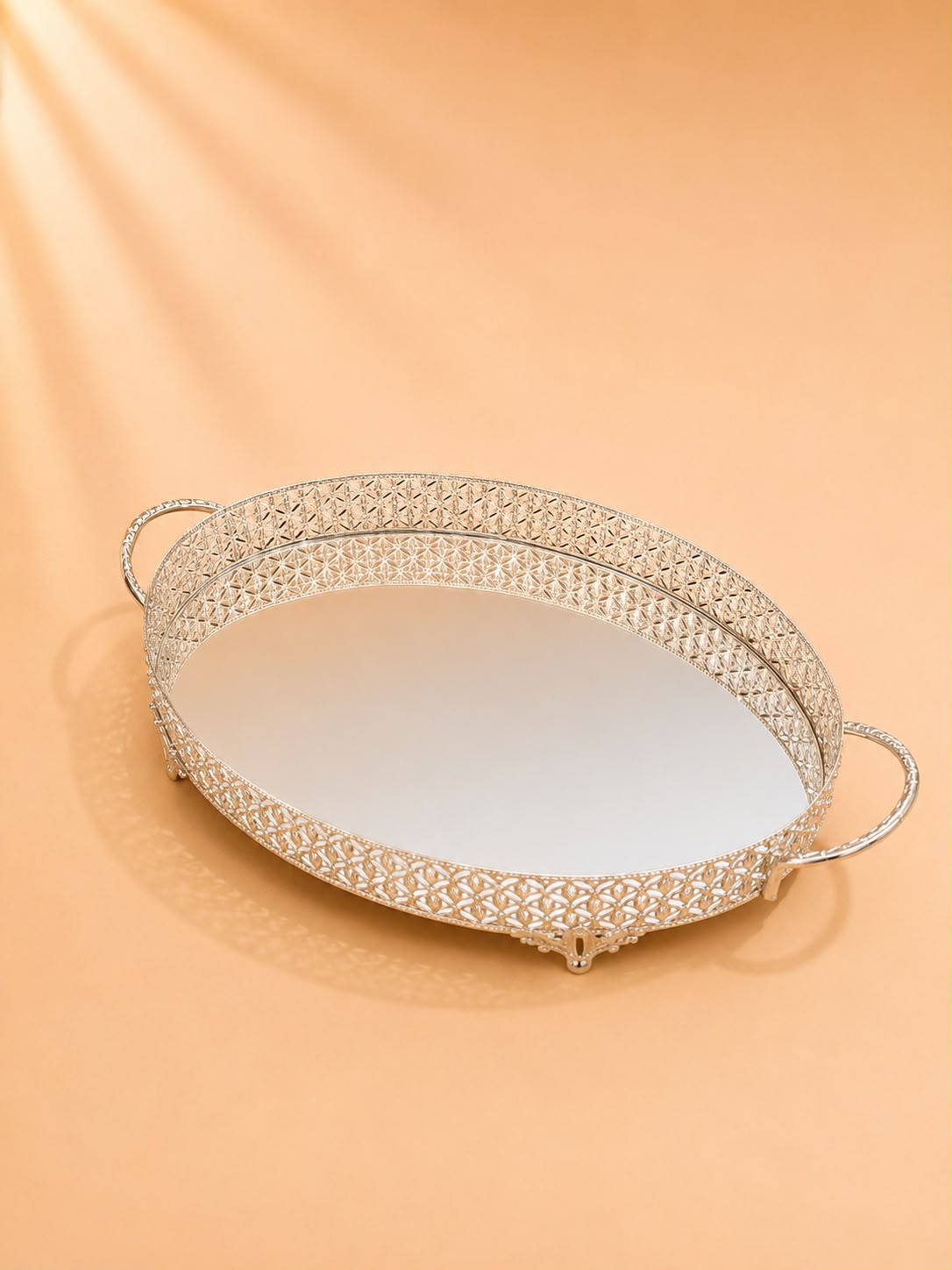 Silver Mirrored Serving Tray