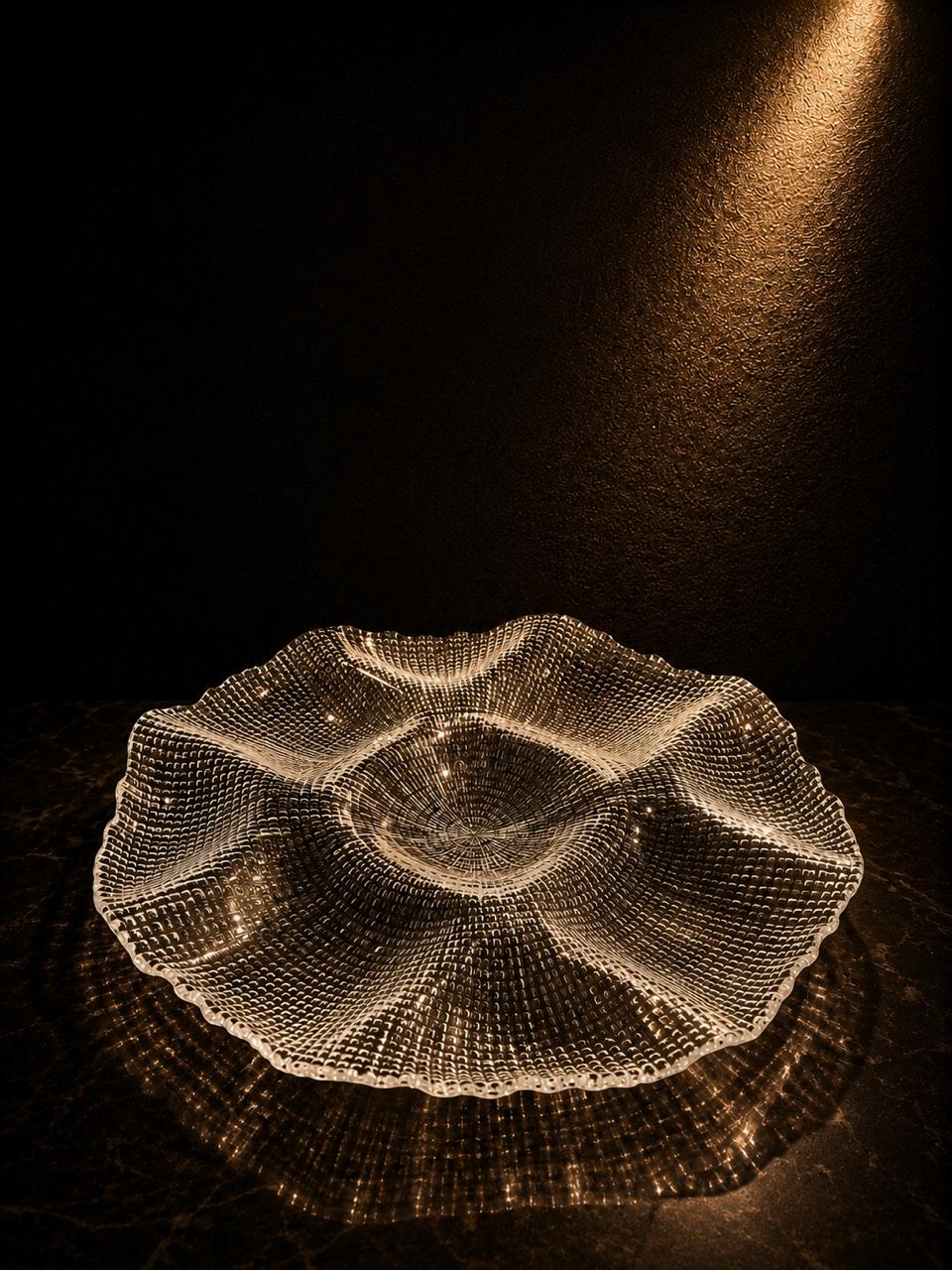 Aurora Crystal Divider Serving Plate – 9 Section
