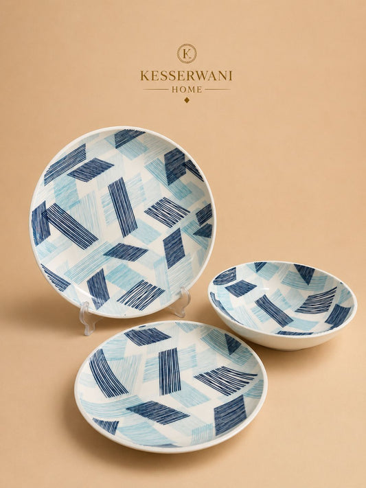 Azure Geo 18-Piece Dinner Set