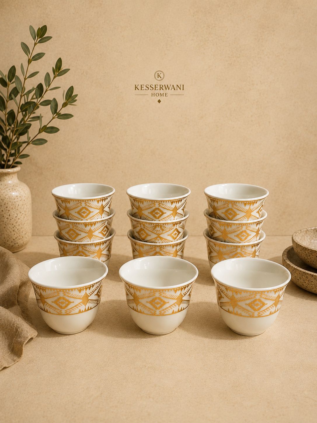 Golden Nomad 12-Piece Coffee Cup Set