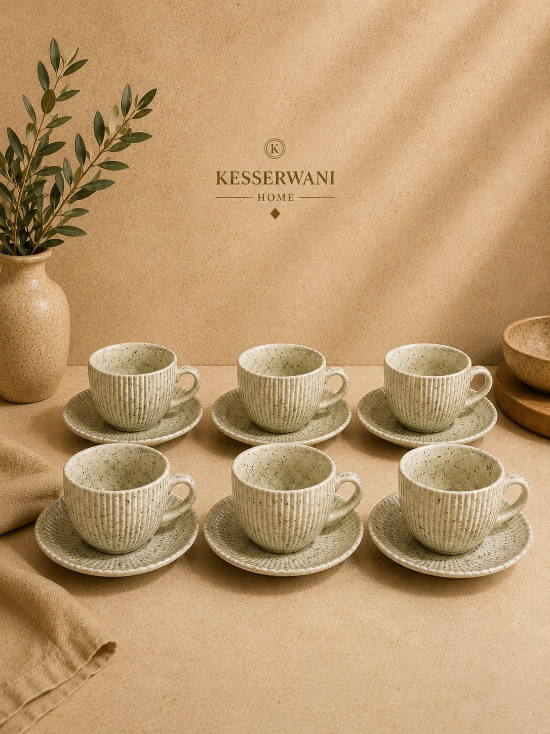 Ivory Speckle 6x6-Piece Coffee Set