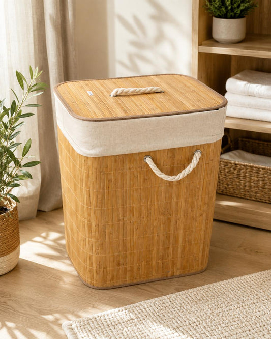 Nordic Bamboo Laundry Basket