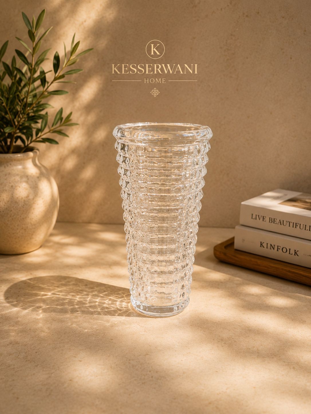 Crystal Textured Glass Vase