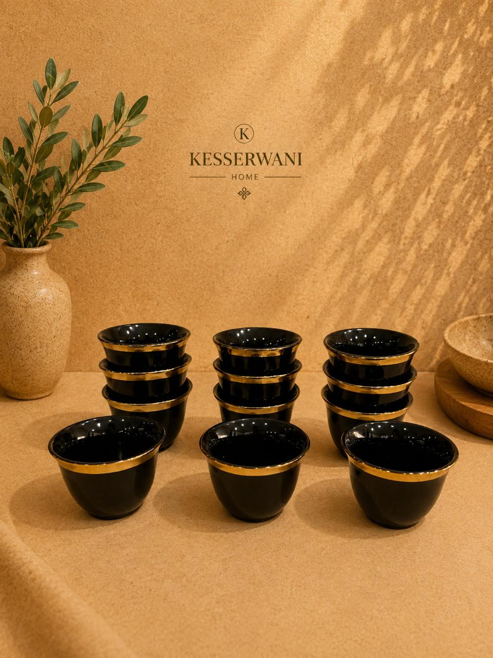 Midnight Gold Coffee Cups – 12 PCS
