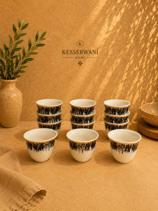 Artisan Brushstroke Coffee Cups – 12 PCS