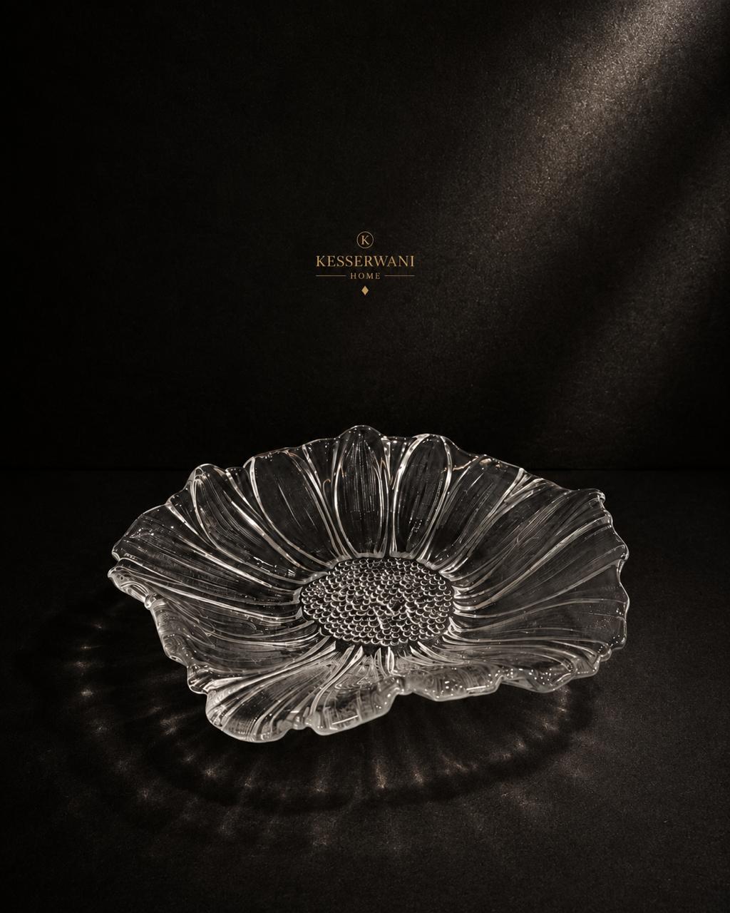 Crystal Sunflower Platter Bowl