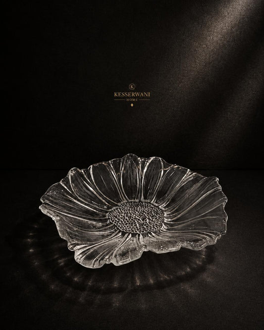 Crystal Sunflower Platter Bowl