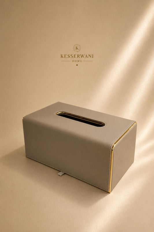 Taupe Gold Elegance Tissue Box