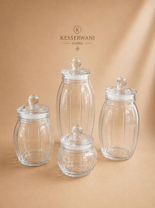 Elegant Glass Storage Jar Collection