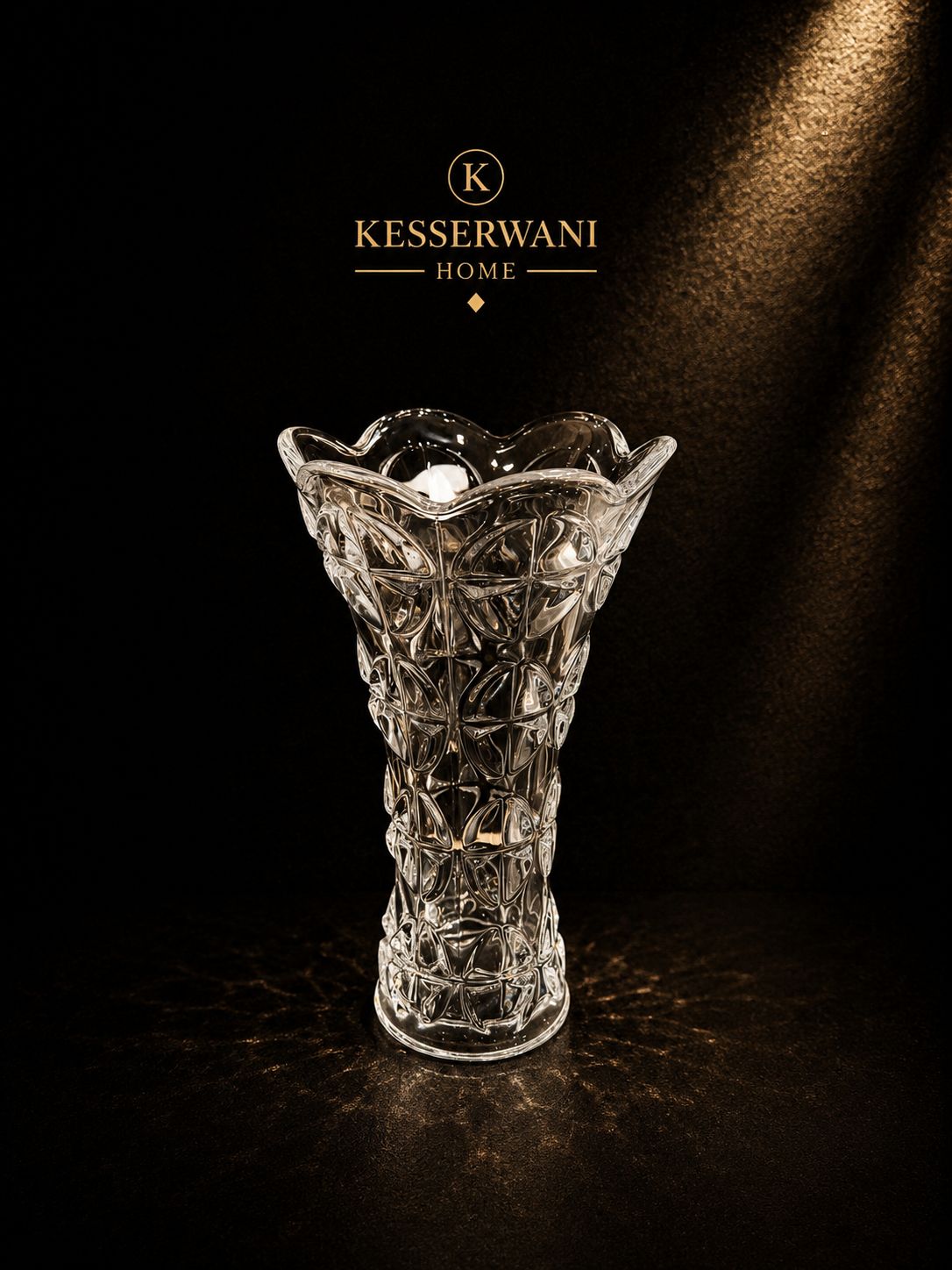 Royal Mosaic Crystal Vase – 23cm