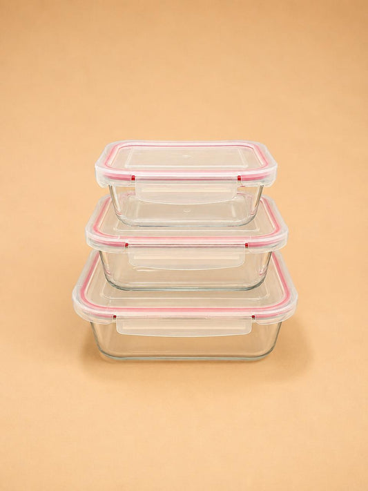 3PCS Glass Food Storage Set