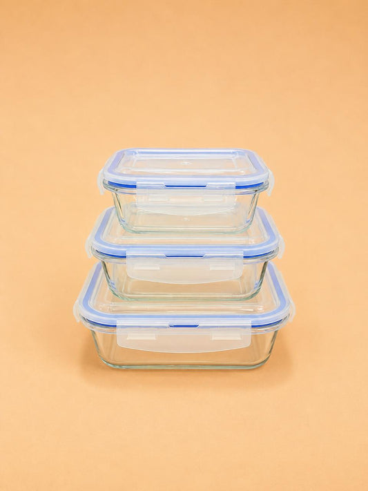3PCS Glass Food Storage Set