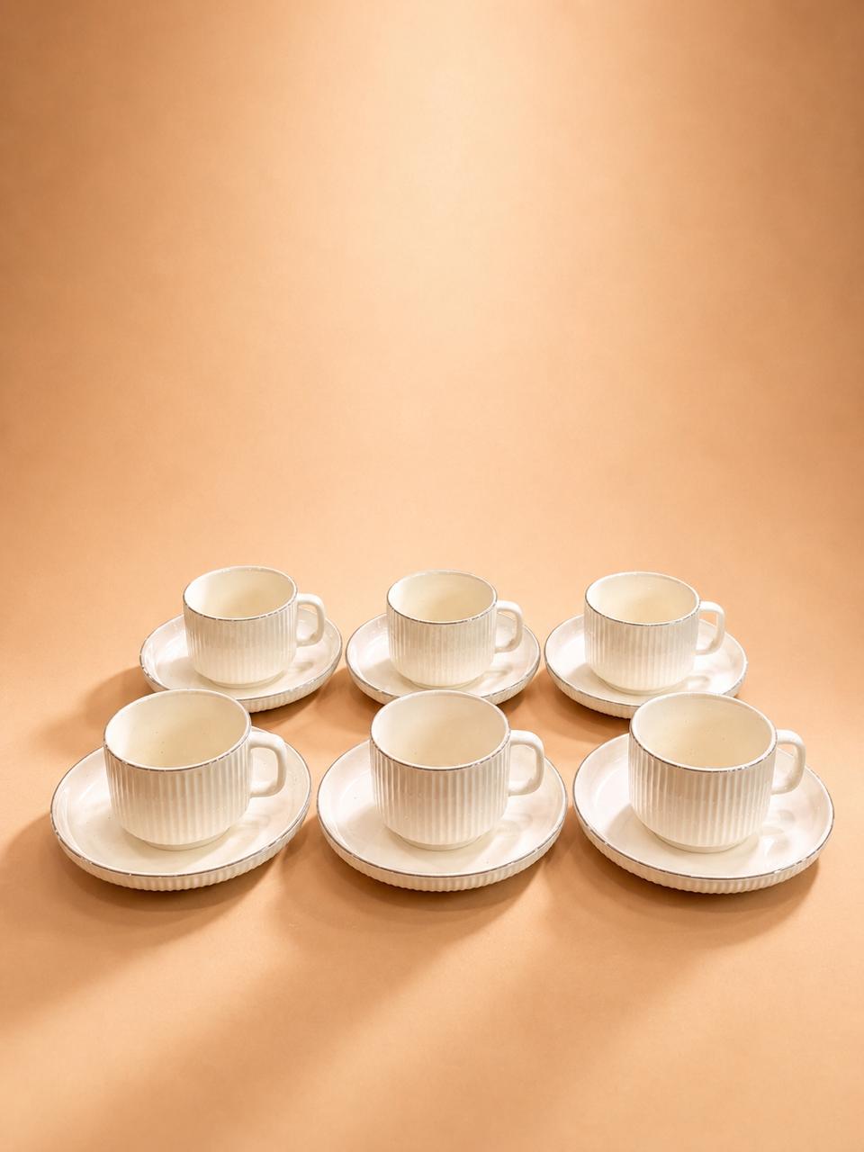 Gold Rim 24-Piece Coffee Cup & Saucer Set