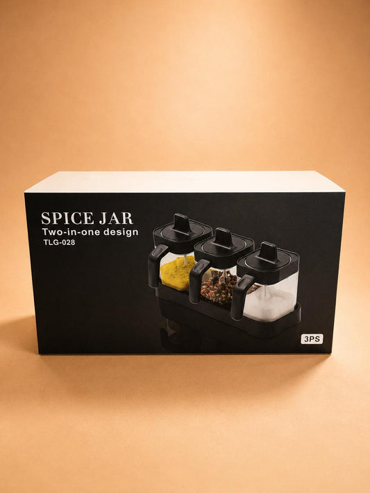 3-Piece Spice Jar Set with Tray