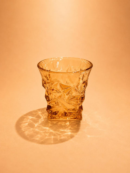 270ml Amber Crystal Glass Tumbler Set – 6 Pieces