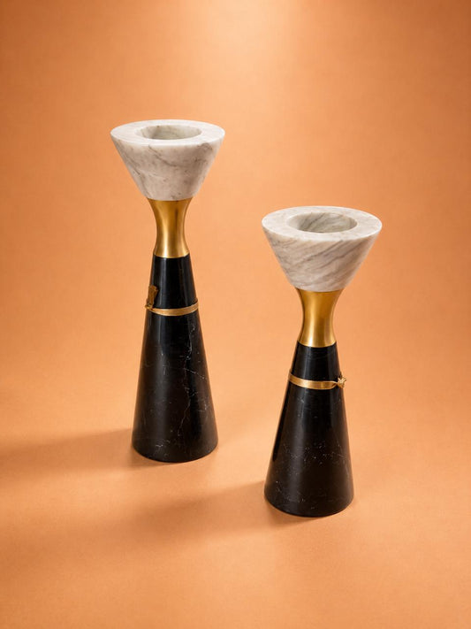 Noir Marble Candle Holder
