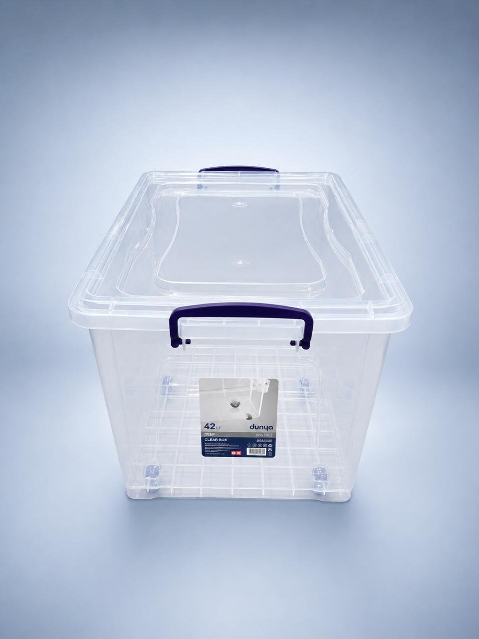 42L Clear Storage Box with Wheels