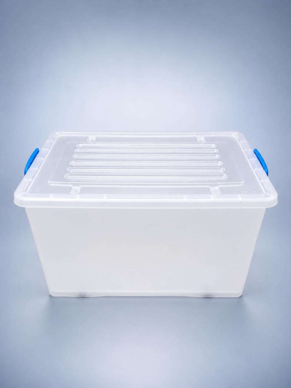 110L Clear Storage Box with Secure Clip Lid