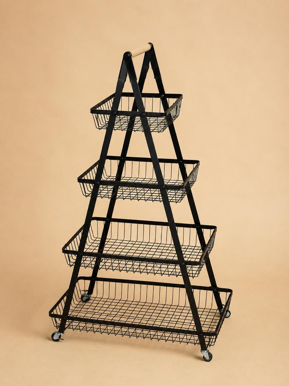 4-Tier Storage Basket Rack