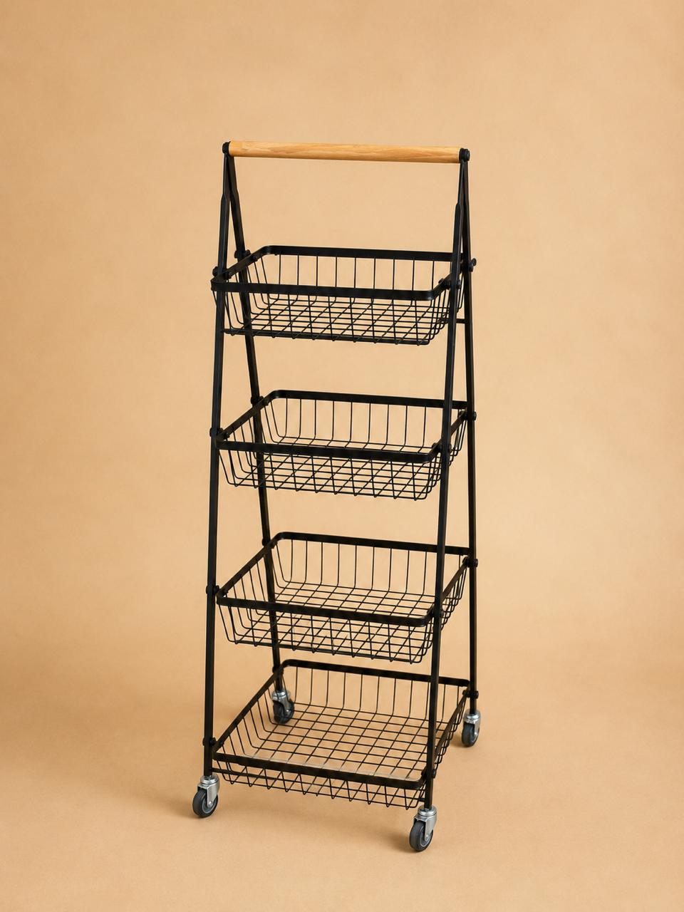 4-Tier Storage Basket Rack