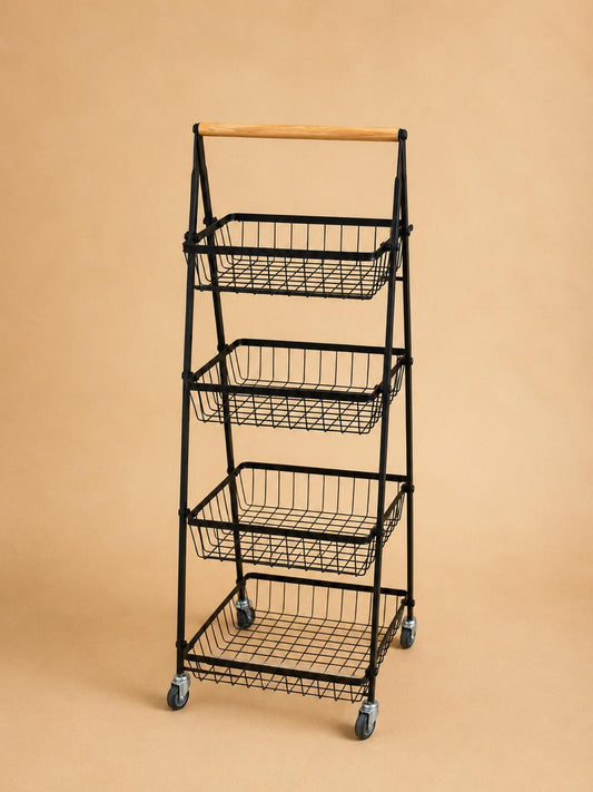 4-Tier Storage Basket Rack