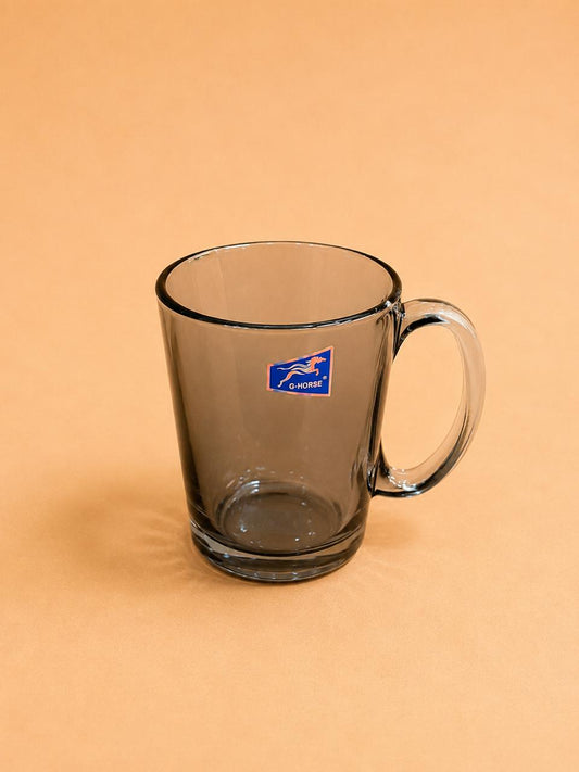 Black Glass Mug Set – 300ml (6pcs)