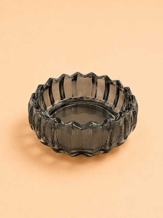 Black Crystal Glass Ashtray – 12.5 cm