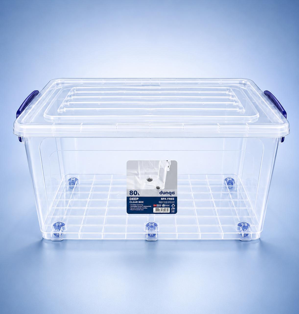 80L Clear Storage Box with Lid