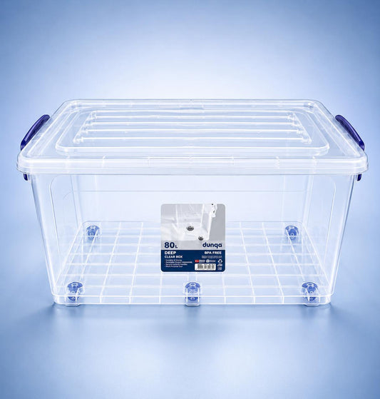 80L Clear Storage Box with Lid