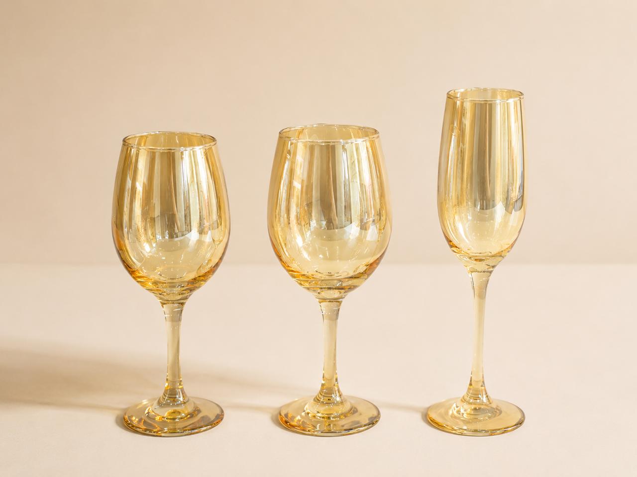 18-Piece Stemware Set – Amber & Black