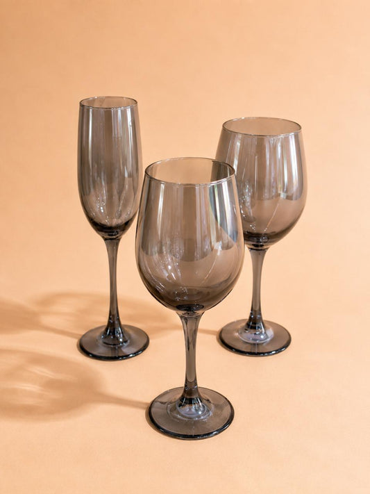 18-Piece Stemware Set – Amber & Black