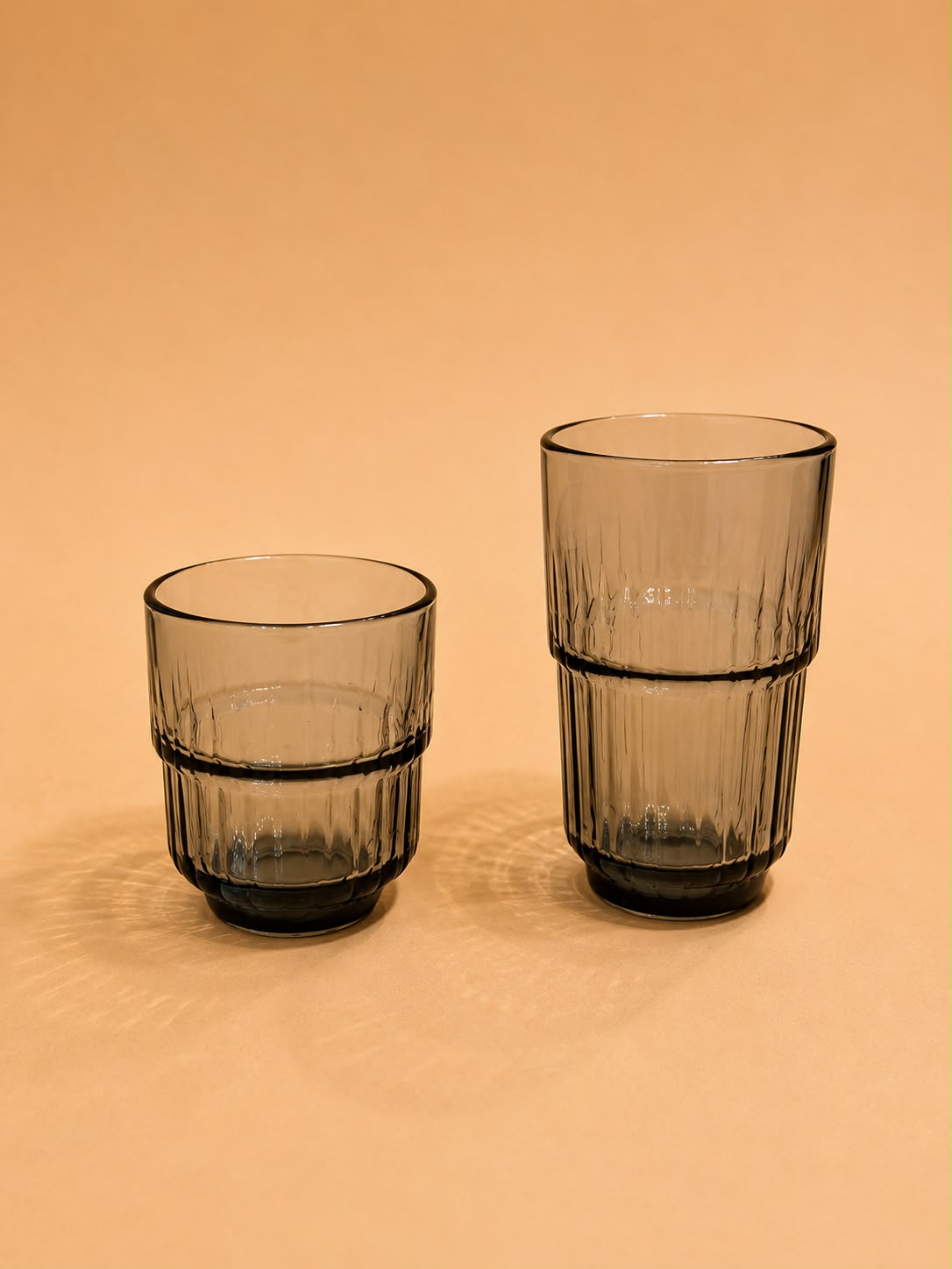 Ribbed colored Glass Tumbler 6pcs 340ml & 400ml