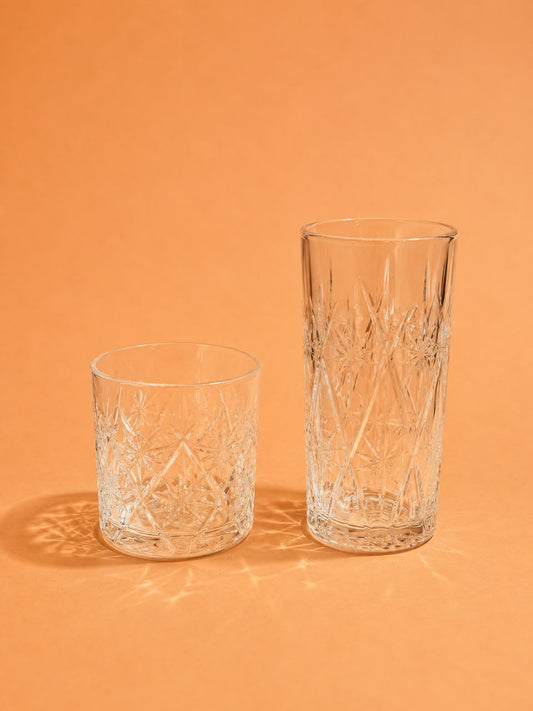 Diamond Glass Tumbler 6pcs 320ml & 335ml