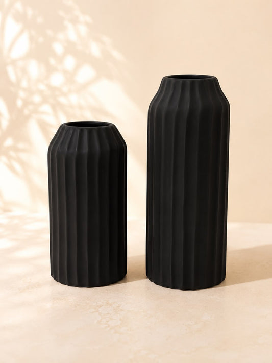 Ribbed Decorative Vase 23 & 30cm