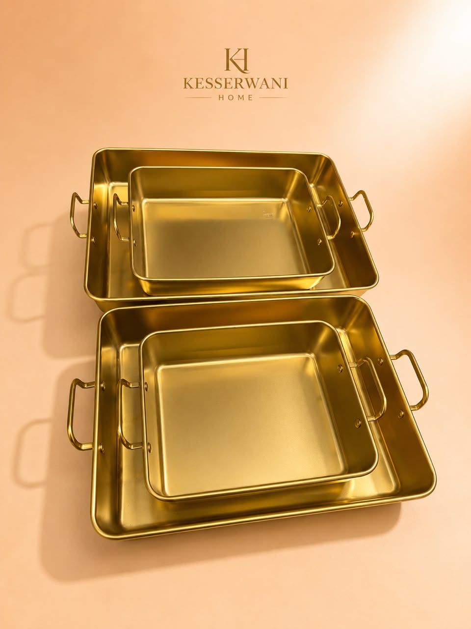 Gold Roasting Pan with Handles – 4 Sizes
