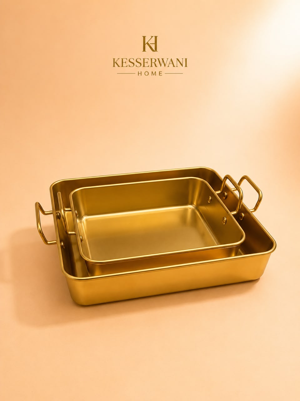 Gold Roasting Pan with Handles – 2 Sizes