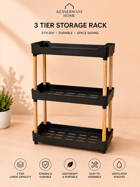 3 Tier Plastic Storage Rack 67x40cm