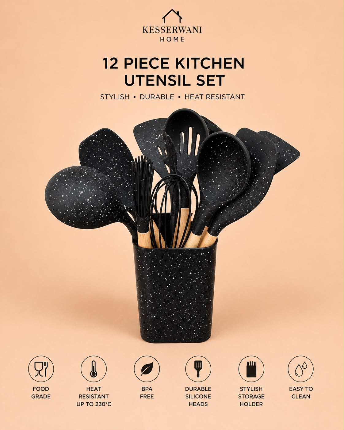 12 Piece Kitchen Utensil Set