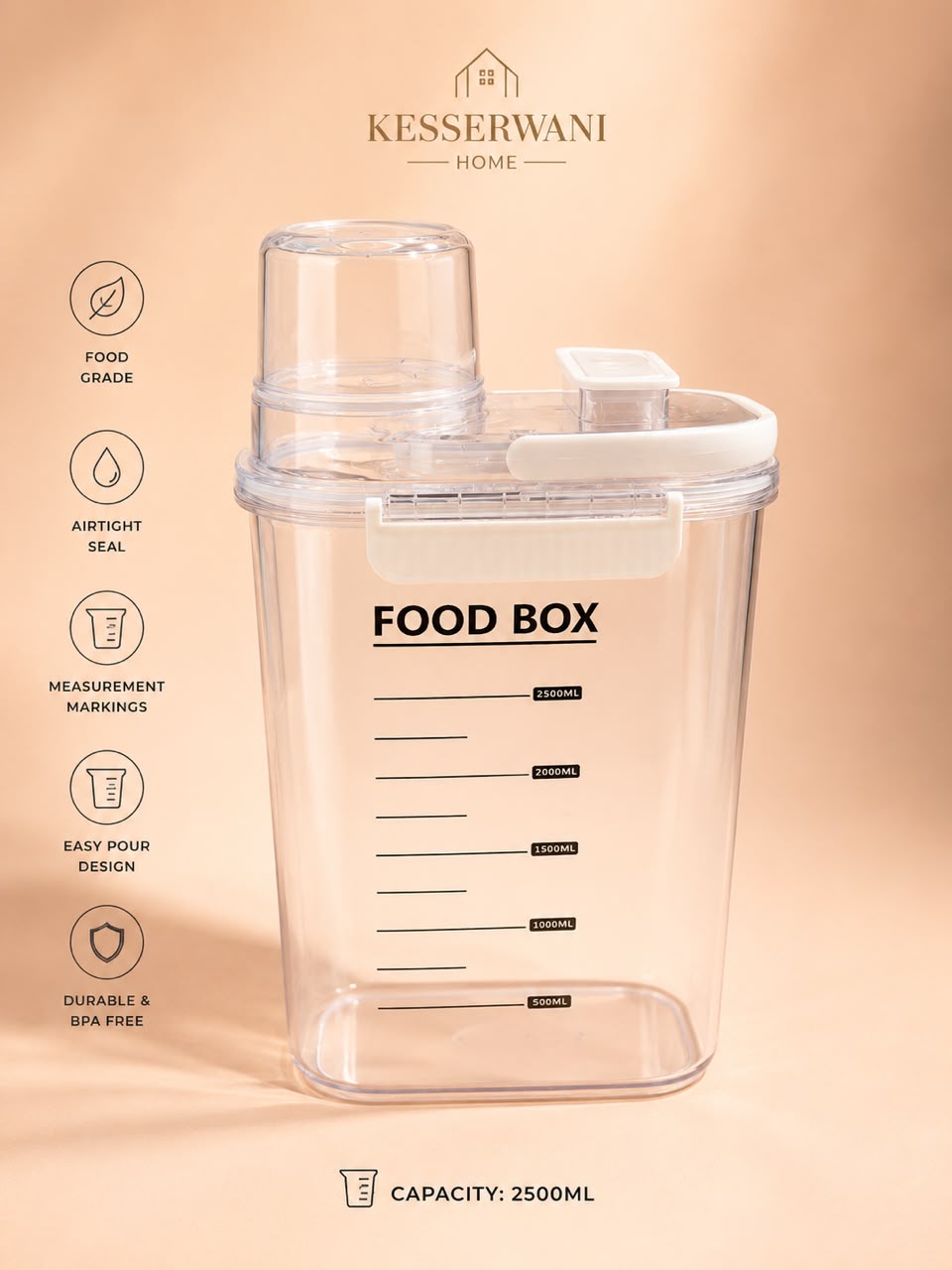 Food Storage Container 1.5L-2L-3L