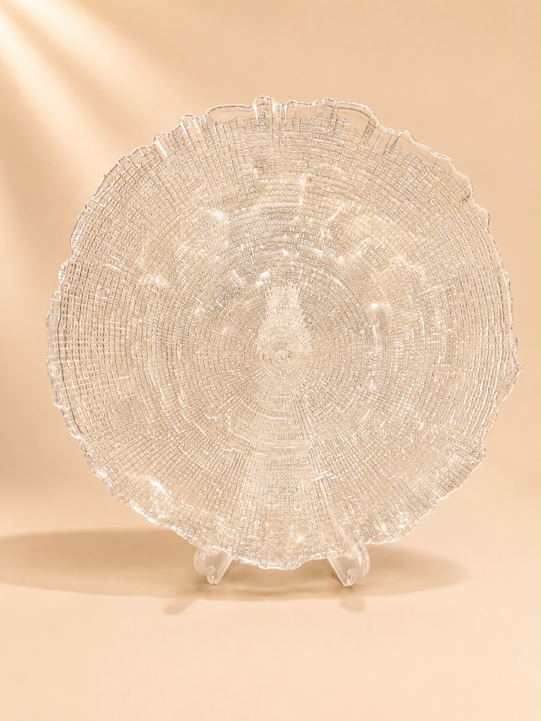 Textured Glass Serving Plate 20-26-33cm
