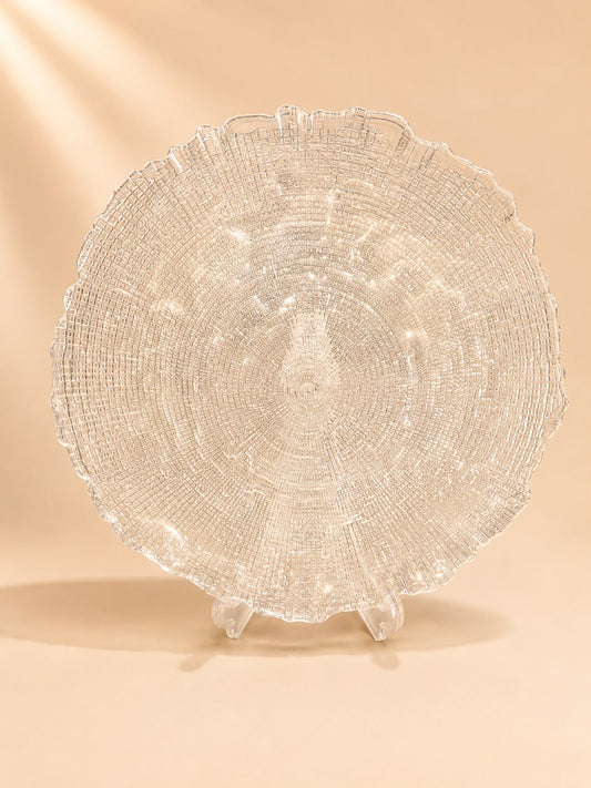 Textured Glass Serving Plate 20-26-33cm