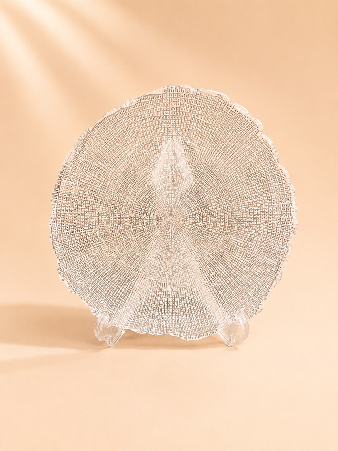 Textured Glass Serving Plate 20-26-33cm