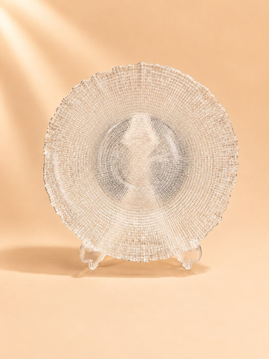 Textured Glass Deep Plate 28cm
