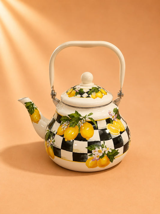 Enamel Tea Kettle – Lemon 2.5L