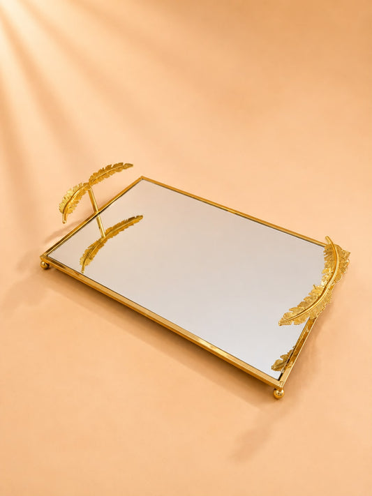 Gold Mirrored Serving Tray 2 Sizes
