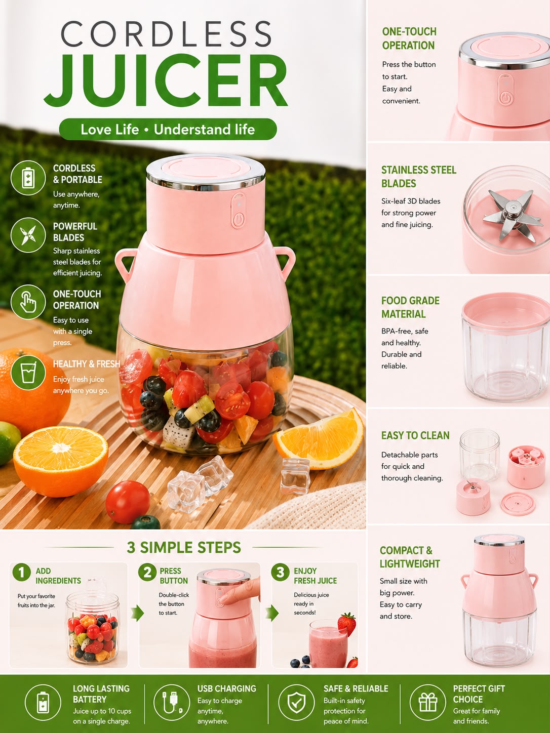 Cordless Portable Juicer
