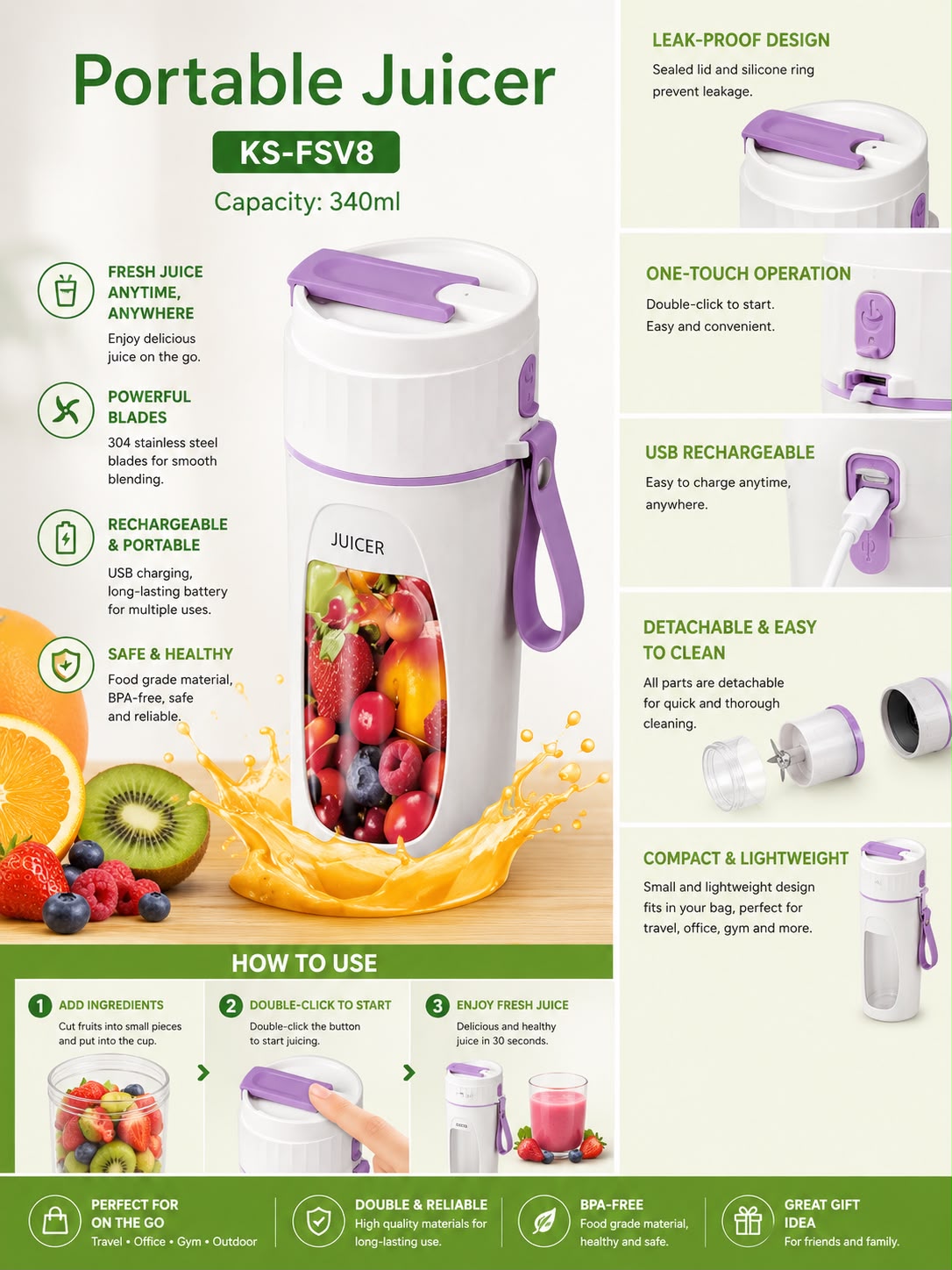 Portable Juicer 340ml